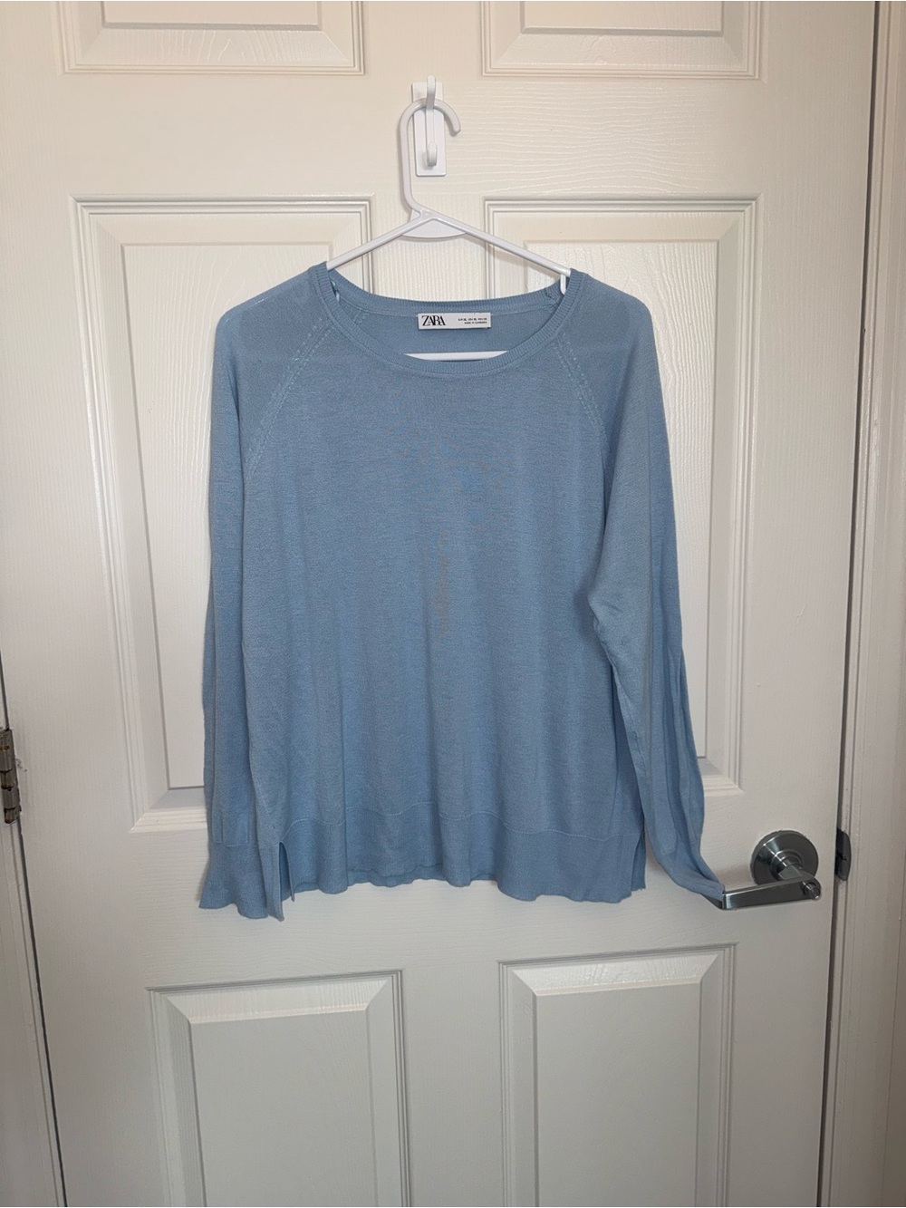 ZARA Pale Blue Lightweight Crewneck Sweatshirt